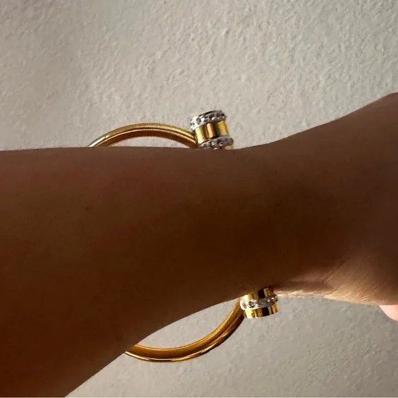 CHANEL heart and lock authentic charm on gold plated bracelet